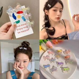 🔥Crystal Transparent Bow Hairpin Cute Candy Color Mini Clip Children Side Bangs Clip LovelylifeFu👍