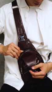 Tas selempang pria kulit premium waterproof/JA