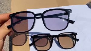 Kính Chống Bức Xạ Cho Nam Nữ Gọng Vuông Màu Đen Chống Tia UV Kính Mắt Đổi Màu