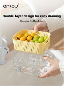 Ankou | Water-draining Double-layer Sealed Portable Food-grade Lunch Box