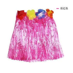 30/40/60/80cm Plastic Fibers Women Dance Grass Skirts Hula Hawaiian Costumes Children Stage Dress Up Festive Apparel Accessories