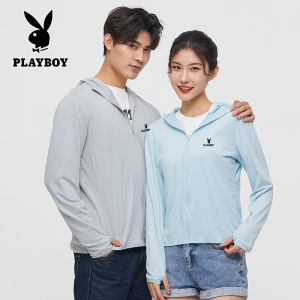 PLAYBOY Summer thin and loose fitting breathable sun protection clothing for men and women sports sun protection clothing for couples skin clothing for hiking fishing camping