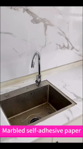 Kitchen Oil-proof Stickers Marble Waterproof Moisture-proof High Temperature Resistant Stickers PVC