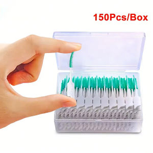 150Pcs/box Interdental Brush Soft Rubber Teeth Cleaning Tools Dental Cleaning Between Teeth Toothbrush Oral Hygiene Care Tools