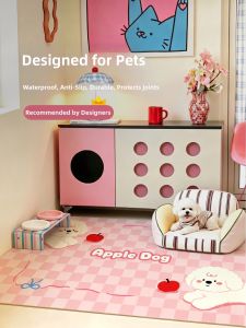 YUNHAOBUYI | Pink Checkered Pet Mat