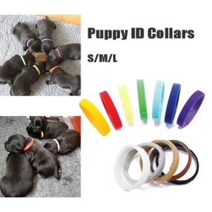 12 Colors Adjustable Puppy ID Collars Whelping ID Collar Bands For Pet Dog Cat Puppy Rabbit