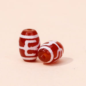 Red Meat round Beads DIY Bracelet Natural Agate round Beads Distressed Weathering Pattern Scattered Beads Tibetan Transmission Mother Noble Person Tibet Beads