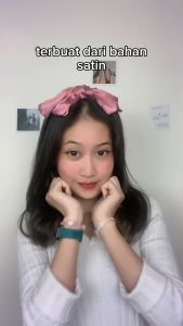 Bando Korea Perempuan Dewasa Aksen Pita Polos Besar Lebar 205cm Aksesoris Bandana Rambut AK204