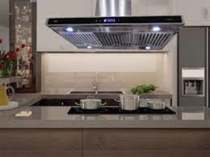 Máy hút mùi độc lập Kaff KF IS991GH inox kính cường lực công suất 1000 m3/h thiết kế đảo chữ T
