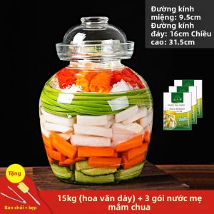 QIAOLESEN | Lọ Kính Dày Đựng Thực Phẩm Có Nắp Đậy Cho Dưa Muối Tự Làm