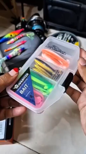 SeaHunter T Tail Umpan Pancing Soft 7cm/2g Set Box 66PCS High-Quality Saltwater and Freshwater Soft Casting Fishing Lure