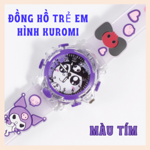 Hoạt Hình Đồng Hồ Đeo Tay Có Đèn led Hình kuromi / hello kitty Nhiều Màu Sắc Cho Bé