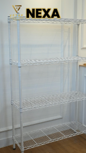 VETOP NEXA New Black Powder Coated Metal 4-Tier Space-Saving Organizer Rack