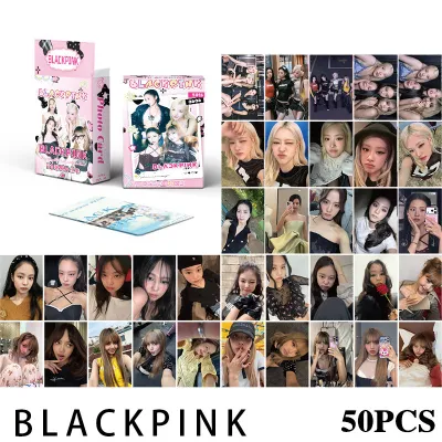 50pcs/box BLACKPINK ENHYPEN (G)I-DLE AESPA IVE Photocards Laser Card Album Lomo Cards Kpop Postcards