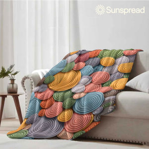 Beast Kingdom | Clay Swirls Soft Warm Flannel Blanket Lightweight Cozy Christmas Halloween Home Decor Room