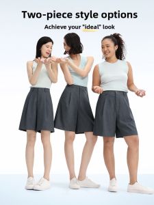 HIPPIE MISS | Ideal Light Summer Thin Slim Bermuda Shorts Women Gray