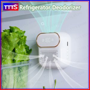 USB เครื่องฟอกอากาศแบบชาร์จไฟได้ติดตู้เย็นกำจัดกลิ่นฆ่าเชื้อตู้เย็นเก็บไว้ให้สดเสื้อคลุมอาบน้ำในห้องครัว