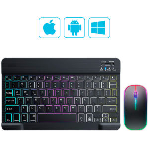 Bàn Phím Không Dây Bluetooth Đa Năng Kèm Chuột Cho iPad iPhone Huawei - Phụ Kiện Bàn Phím Máy Tính Bảng 78 Phím Có Thể Sạc Lại