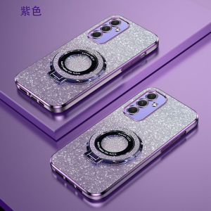 Fashionable Ultra-Thin Gradient Sparkle Powder Phone Case with Stand Full Cover Anti-Fall Protection for Samsung A55 Luxury Creative Design