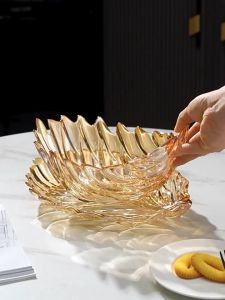 Tô dĩa thủy tinh chiếc lá cao cấp Khay Đựng Hoa Quả Đĩa Trái Cây đẹp Thố Để hoa quả dĩa Bánh Kẹo ngày Tết đẹp sang trọng