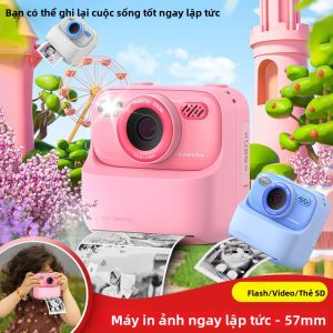 Máy Ảnh In Ảnh Tức Thì Mini Cho Trẻ Em Camera Kỹ Thuật Số Hai Ống Kính Máy In Ảnh Nhiệt Dành Cho Bé Trai & Bé Gái Có Khe Cắm Thẻ Nhớ