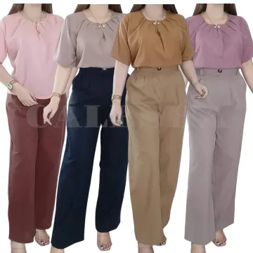 Formal wear pants and blouse best sale