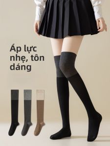 JINGCHI | Tất cotton dài qua đầu gối ép lực cho nữ mùa thu đông xuân hè tất cao đến đầu gối quần áo làm việc thường ngày bằng vải