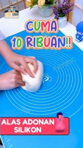 BISA COD - (FREE HADIAH) ALAS ADONAN KUE TEPUNG ROTI SILIKON 50 X 40 CM & 70 X 50 CM / TATAKAN KUE ANTI LENGKET TEPUNG / SILICONE MAT BAKING PIZZA DOUGH PONDANT / ALAS GILING ROLLING TALENAN ADONAN