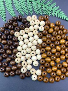 Colorful round Wood Beads DIY Bracelet Door Curtain Accessories Handmade Woven Dream Catcher Loose Beads Fashion Jewelry