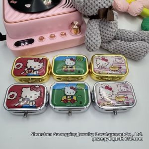JILAIYAO | Personalized Metallic Portable Pill Box 2 Sections