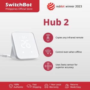 SwitchBot Hub 2 - Gateway for SwitchBot Products Temperature Humidity and Light Sensor IR Remote Control with Programmable Smart Buttons Wifi Bluetooth & Matter enabled compatible with Alexa Google Home and Siri/HomeKit Voice Control Smart Home