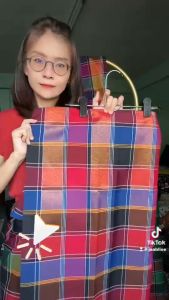 ชุดผ้าโสร่งอีสานเนื้อมันหางกระรอกดี สีสดสวยเนื้อนิ่ม กว้าง 1 เมตร ยาว 2 หลา (เย็บแล้ว)