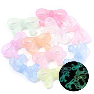 10pcs/lot Multicolor Bow Acrylic Beads 19X33mm Bowknot Star Beads Loose Spacer Bead For DIY Jewelry Making Earrings Keychain