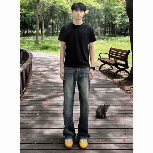 Quần Jeans Nam Giảm Cân Phong Cách Đường Phố Hoa Kỳ Retro