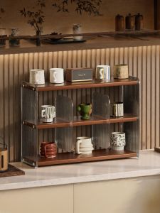 ZHUSHANXIA | Acrylic and Wood Cup Organizer Multi-layer