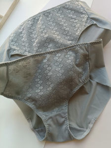 Export South Korea Original Order Export Underwear Womens Mid-Waist Gray Green Seamless Classic Minimalist Textured Briefs