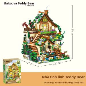 inbrixx | Bộ Xếp Hình Nhà Mini Phong Cách Tiên Rừng Teddy View Phố