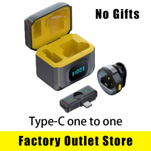 Wireless Lavalier Bluetooth Microphone Portable Audio Video Recording Mini Mic Noise Canceling For Gaming Phone Type-C PC Live