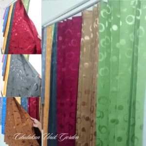 Gorden Plisket Motif Polkadot Bonita Model Kawat S Gordyn Murah Mewah