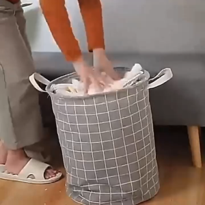 Large capacity cotton and linen dirty clothes basket storage basket for home use