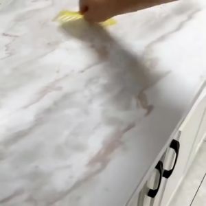 Wall sticker kitchen glossy granite white 60cmx1m self -bonding 3D waterproof PVC wallpaper marble texture design