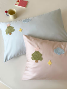 100% Long Velvet Cotton Pillowcase Single Purchase Cute Towel Embroidery Pillow Core Cover 48x74cm Pair Purchase Recommended