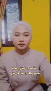Hijab Resleting Zipper Segiempat Lasercut / Hijab Instan Zipper Resleting Polos / Hijab Instan