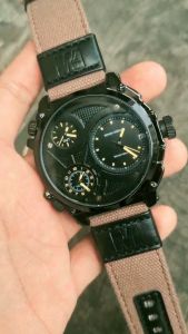 TERLARIS JAM TANGAN PRIA ORIGINAL SEVEN MINUTE M739 TALI KANVAS TRIPLE TIME ANTI AIR RENANG