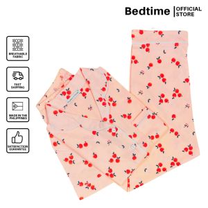 [RESTOCKED] Peaches n Cream - Womens Short Sleeve Button Down Pajama Set - 2024 Fruits & Feathers Collection