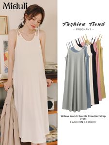 MIDULI | Maternity Dress Summer Lightweight Fashion Knitwear Camisole Dress