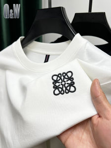 Brand Embroider Solona ICE Cotton T-shirt Long Sleeve Mens Clothing Spring and Autumn Bottoming Shirt Men round Neck Trend T-shirt