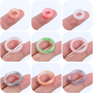 5pcs/bag 14/23mm Acrylic Beads Colorful Transparent Round Rings for Women Girls Simple Geometric Jewelry Fashion Gifts Jewelry Findings