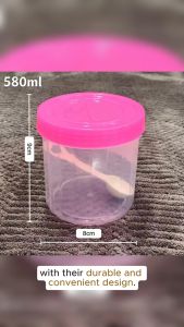 Durable Plastic Canister with Spoon: All-Purpose Food Storage Solution