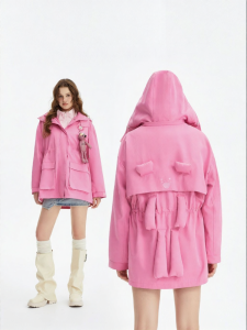 Stylish Trendy Adorable 3D Bear Hooded Long Sleeve Casual Coat for Women